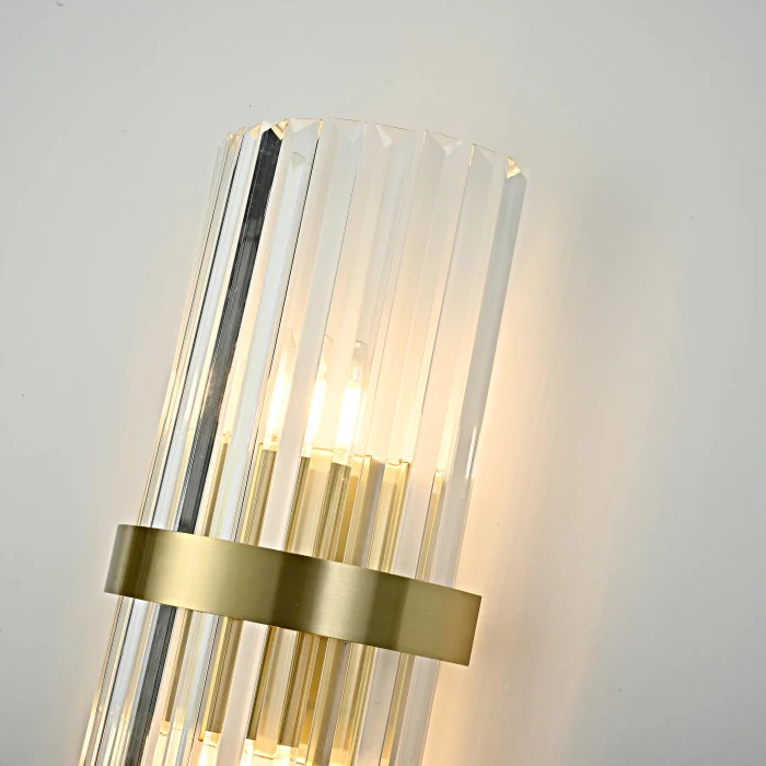 Бра Odeon Clear Glass Gold metal Wall Lamp ImperiumLoft