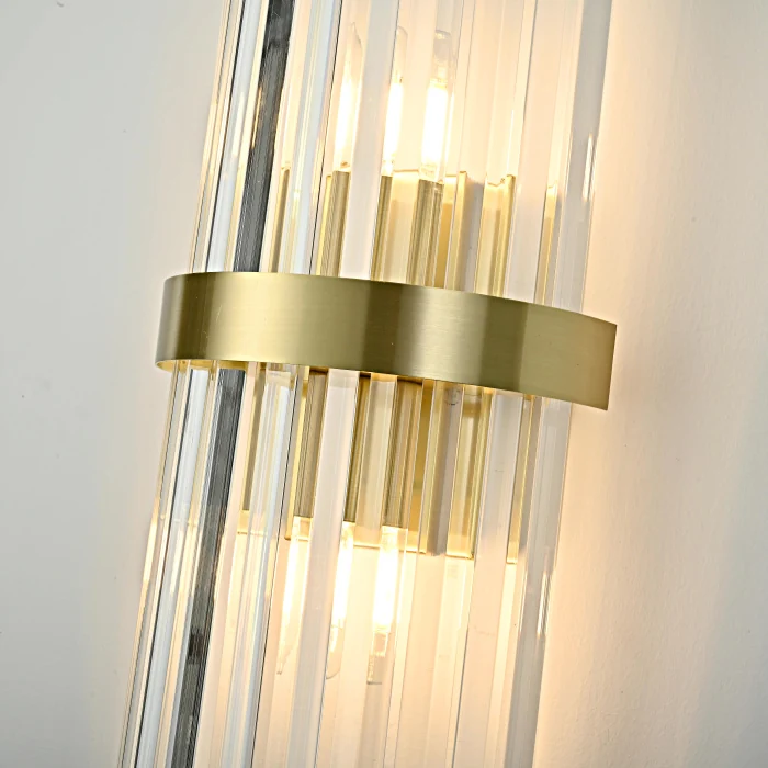 Бра Odeon Clear Glass Gold metal Wall Lamp ImperiumLoft