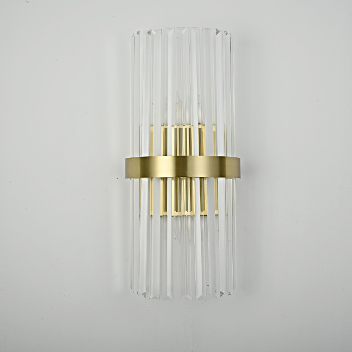 Бра Odeon Clear Glass Gold metal Wall Lamp ImperiumLoft