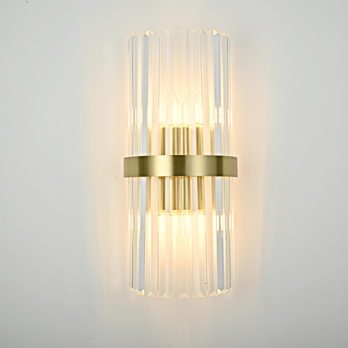 Бра Odeon Clear Glass Gold metal Wall Lamp ImperiumLoft