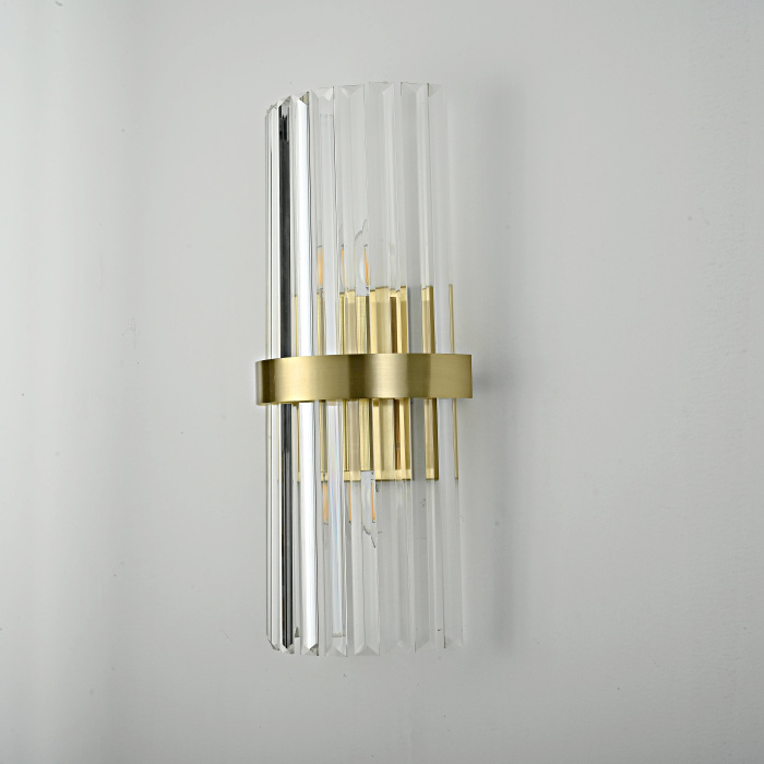 Бра Odeon Clear Glass Gold metal Wall Lamp ImperiumLoft
