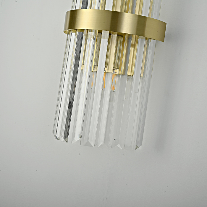 Бра Odeon Clear Glass Gold metal Wall Lamp ImperiumLoft