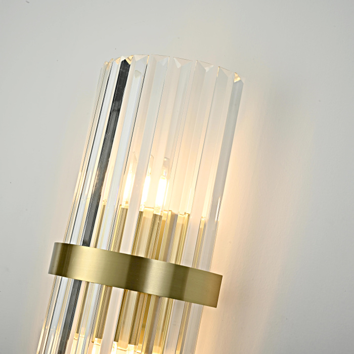 Бра Odeon Clear Glass Gold metal Wall Lamp ImperiumLoft
