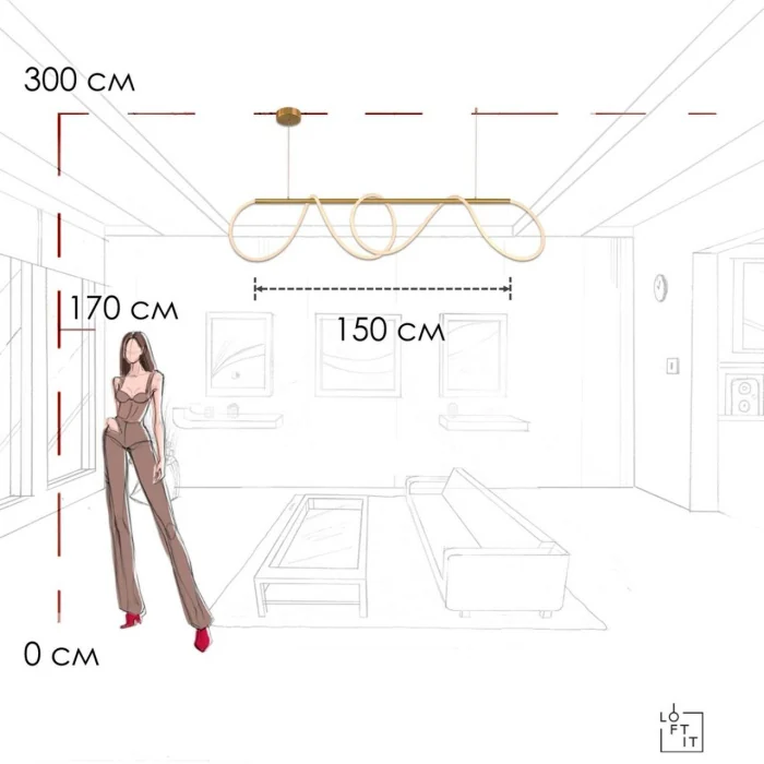 Подвесной светильник Loft it Thread 10388P/B Brass