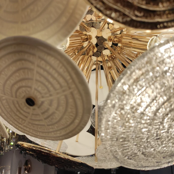 Люстра Cloyd SOLAR C12 / Ø50 см - бел.керамика - золото (арт.10660)