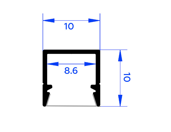 Алюминиевый профиль накладной ILLUMINATION AMBRELLA LIGHT GP1650BK