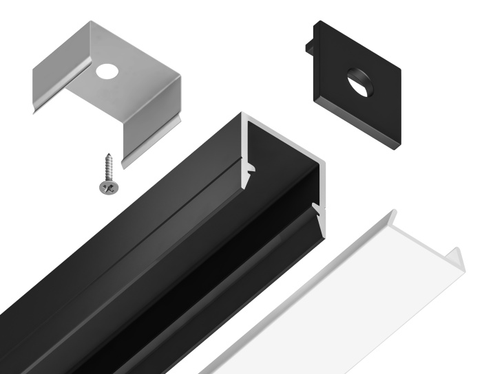 Алюминиевый профиль накладной ILLUMINATION AMBRELLA LIGHT GP1650BK