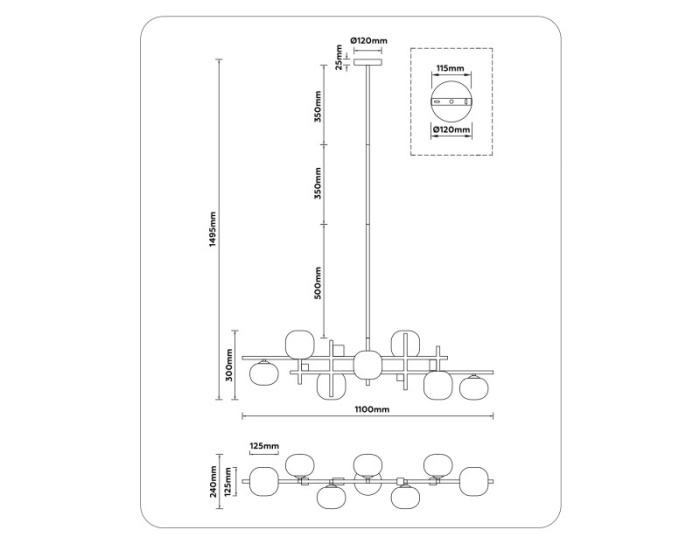 Светильник на штанге HIGH LIGHT AMBRELLA LIGHT LH51017