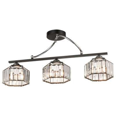 236-107-03 Люстра потолочная Черный, Хром/Прозрачный E27 3*60W