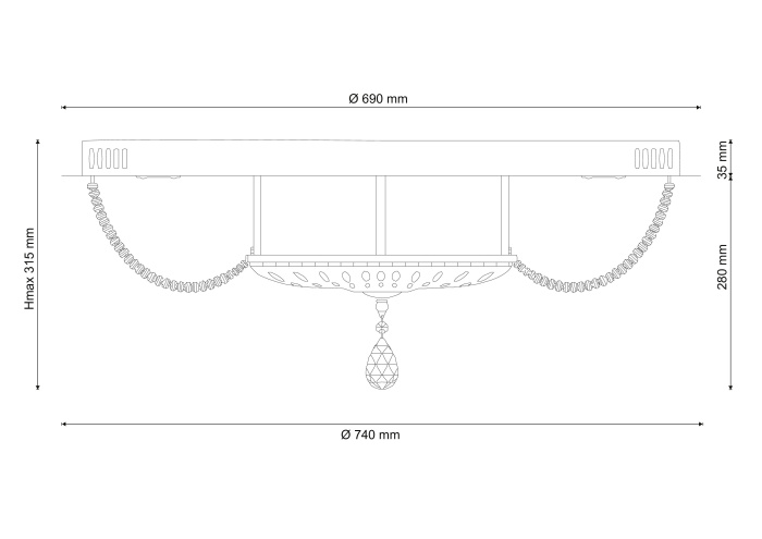 Люстра потолочная Lucia Tucci CRISTALLO 103.21