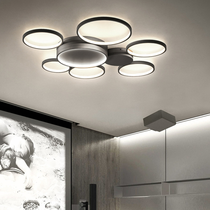 Потолочная люстра в виде колец TWINE 5 rings White ImperiumLoft