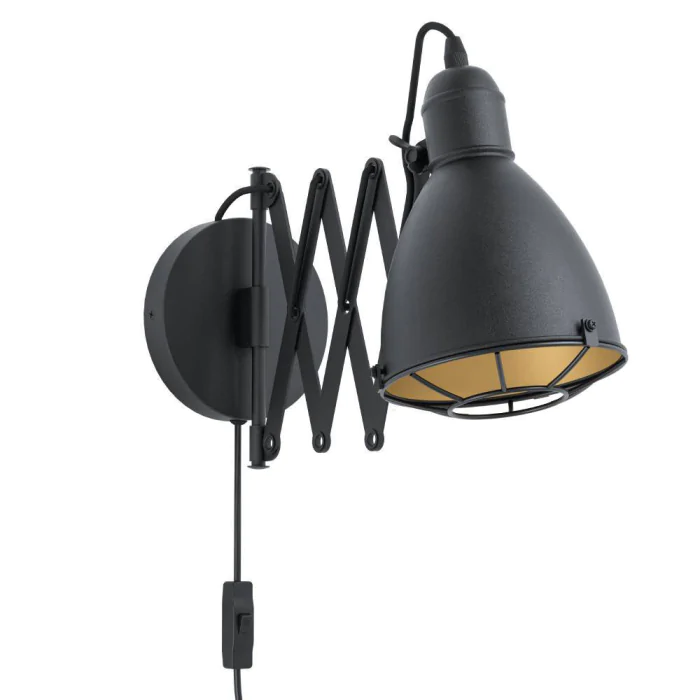 Бра TREBURLEY, 1х28W (E27), L155, H650, H200, сталь, черный, коричневый EGLO 43184