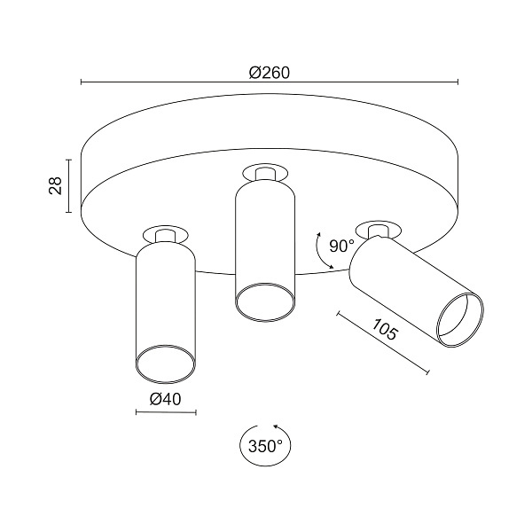Спот Ledron SAGITONY R3 S40 Dim White