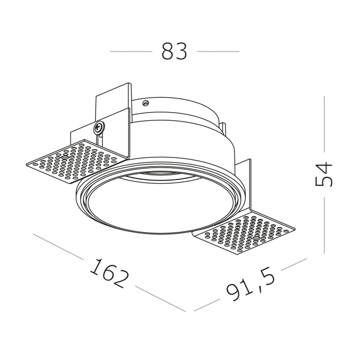 Светильник встраиваемый Черный GU10 1*50W IP20 D91,5xH5,2 220V Без ламп ST262.408.01