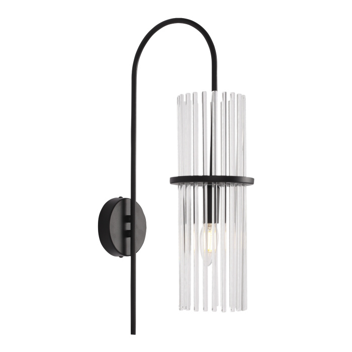 Светильник настенный ST-Luce черный/прозрачный E14 1*40W SL6145.401.01