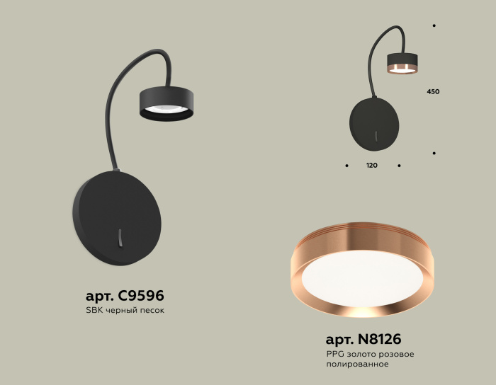 Комплект настенного светильника с выключателем Ambrella light XB9596153