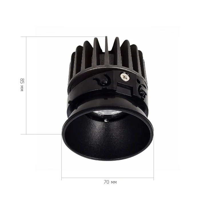 Светодиодный модуль Черный LED 1*12W 3000K 960Lm Ra>90 36°IP20 D69xH85 220-240V(глянец) ST851.438.12