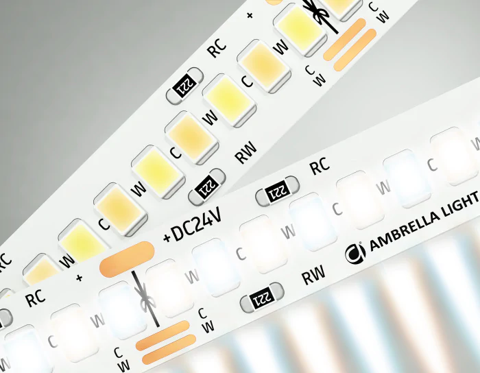 Светодиодная лента с регулировкой температуры света GS4151 2835 240Led /18W m/ 24V IP20 CCT 3000-650 Ambrella light GS4151