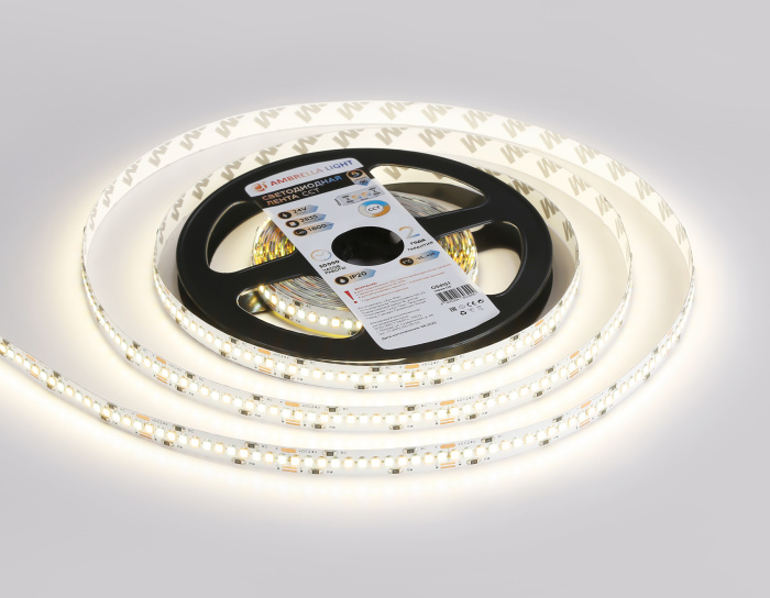 Светодиодная лента с регулировкой температуры света GS4151 2835 240Led /18W m/ 24V IP20 CCT 3000-650 Ambrella light GS4151