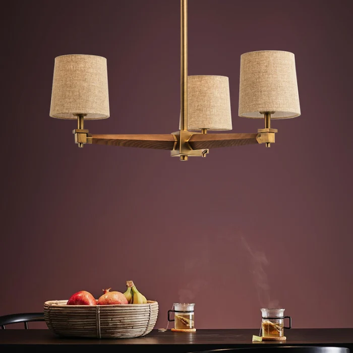 Люстра на штанге ImperiumLoft Stavra Jorgenson Beige/Light Wood 203577-26