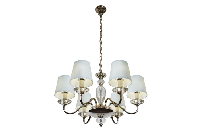 Подвесная люстра iLamp Dolce Vita P2345-6 Никель+голубой