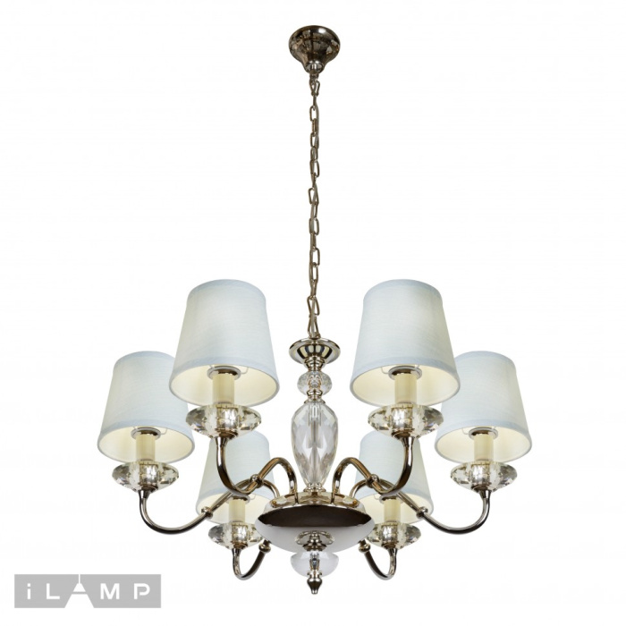 Подвесная люстра iLamp Dolce Vita P2345-6 Никель+голубой