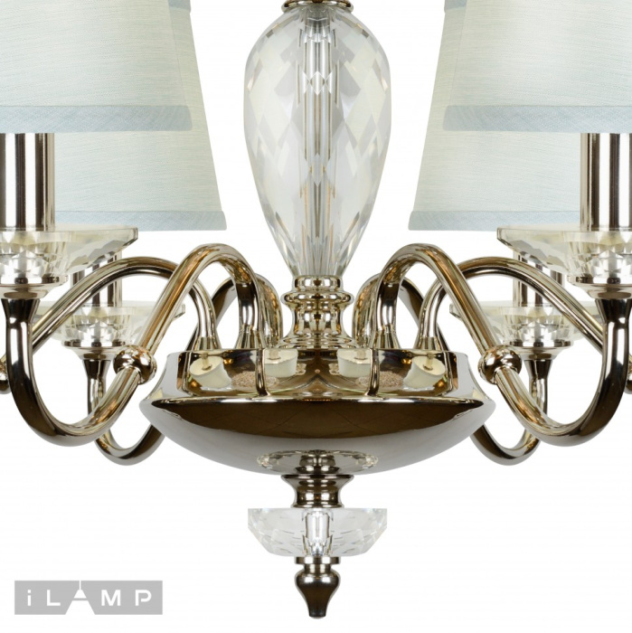 Подвесная люстра iLamp Dolce Vita P2345-6 Никель+голубой