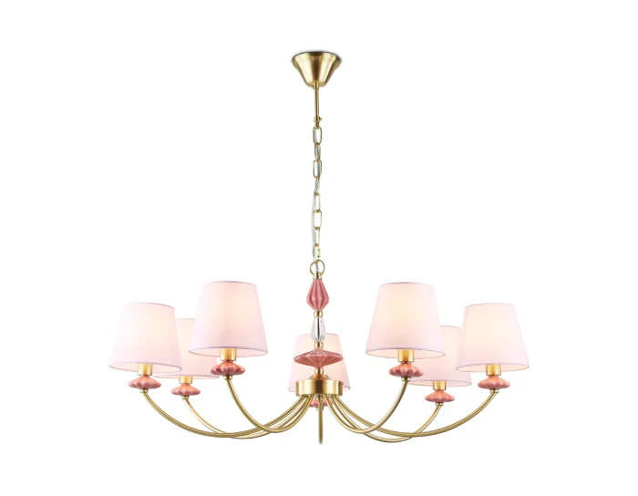 Подвесная люстра с абажуром и декором из керамики Ambrella light LH75025