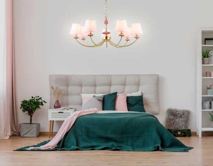 Подвесная люстра с абажуром и декором из керамики Ambrella light LH75025