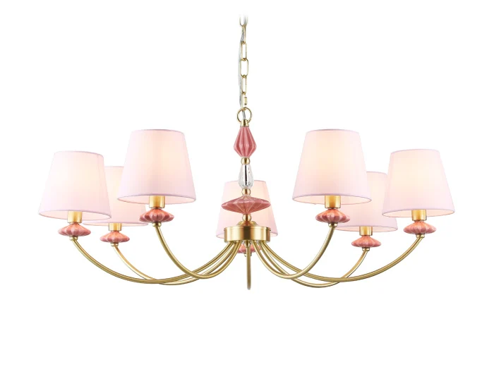 Подвесная люстра с абажуром и декором из керамики Ambrella light LH75025