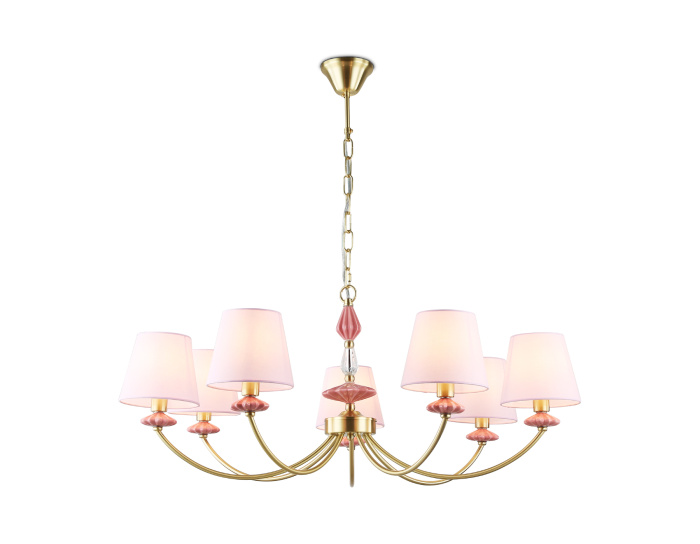 Подвесная люстра с абажуром и декором из керамики Ambrella light LH75025