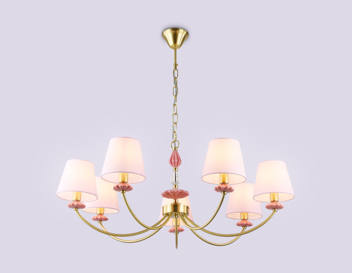 Подвесная люстра с абажуром и декором из керамики Ambrella light LH75025