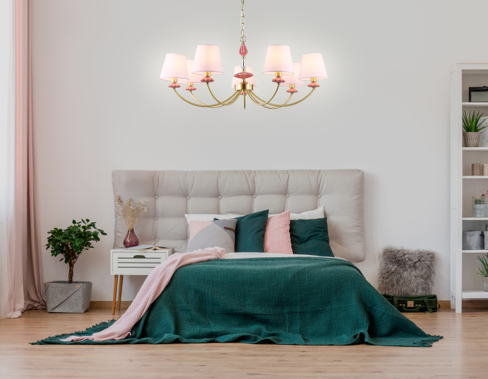 Подвесная люстра с абажуром и декором из керамики Ambrella light LH75025