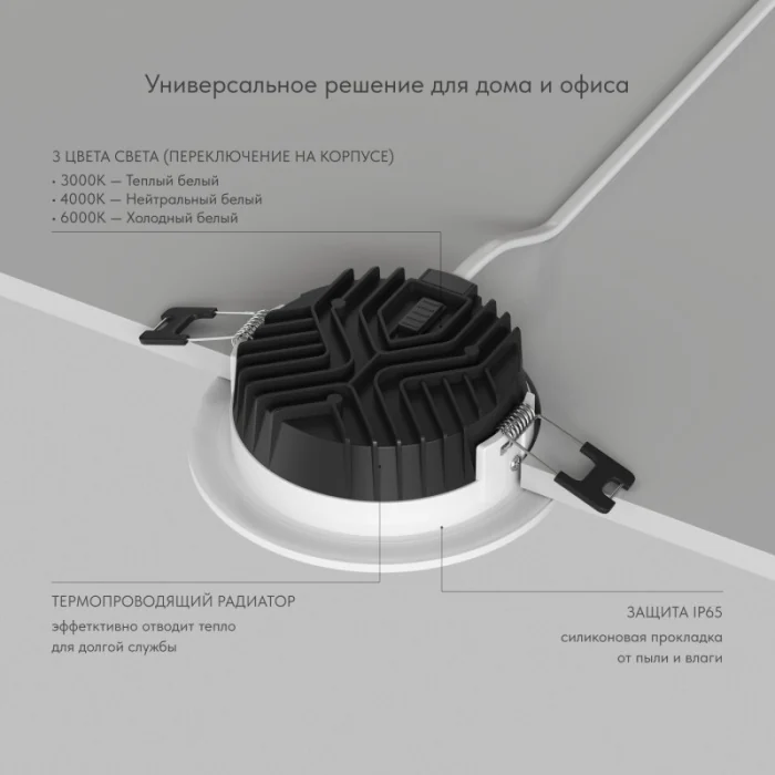 Встраиваемый светильник Denkirs Versa DK2461-WH