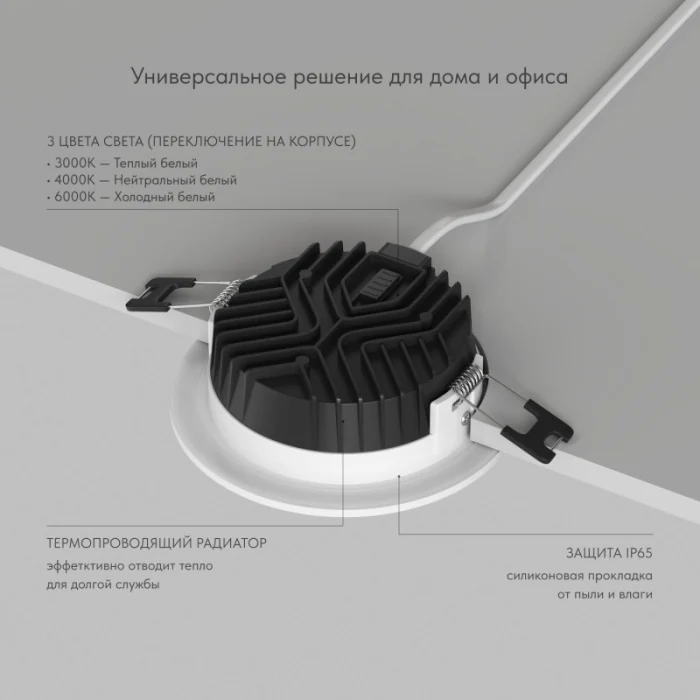 Встраиваемый светильник Denkirs Versa DK2461-WH