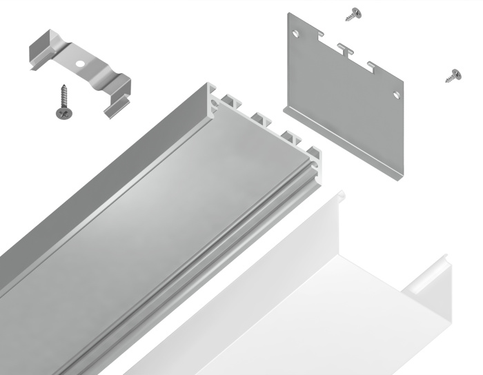 Алюминиевый профиль накладной/подвесной ILLUMINATION AMBRELLA LIGHT GP3070AL