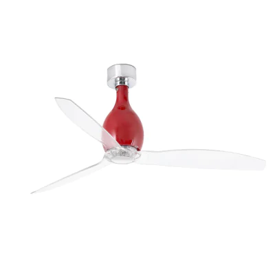 Вентилятор без света MINI ETERFAN Shiny red/transparent ceiling fan with DC motor