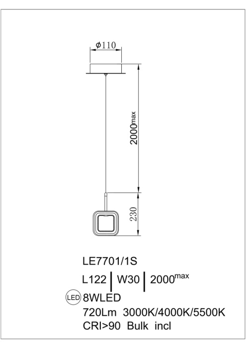 Подвесной светильник Leon Theona LE7701/1S Gold