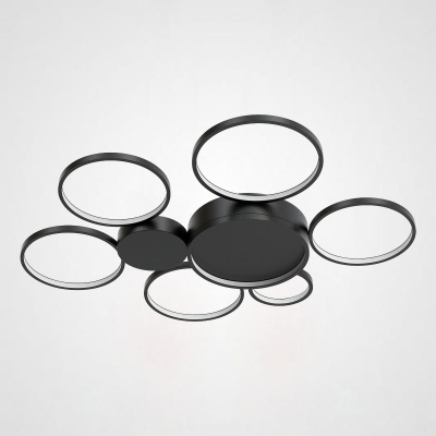 Потолочная люстра в виде колец TWINE 7 rings Black ImperiumLoft