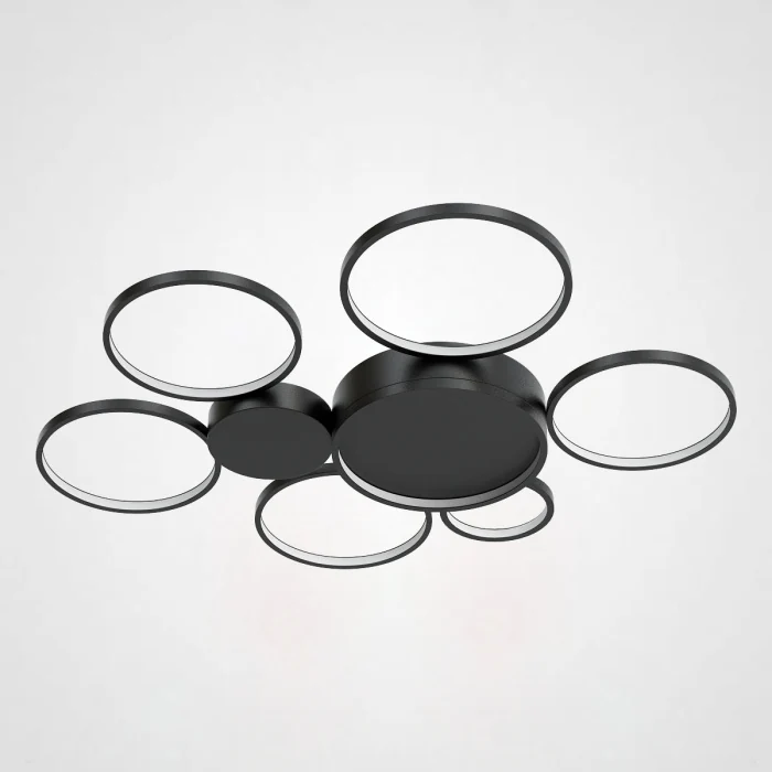 Потолочная люстра в виде колец TWINE 7 rings Black ImperiumLoft