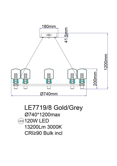 Подвесная люстра Leon Marie LE7719/8 Nickel