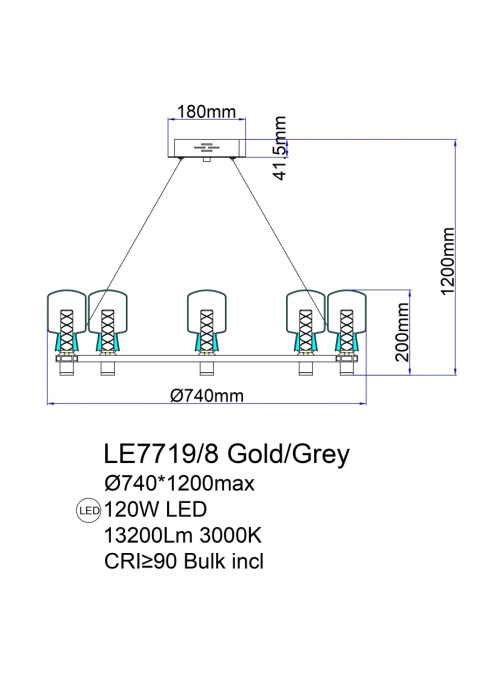 Подвесная люстра Leon Marie LE7719/8 Nickel