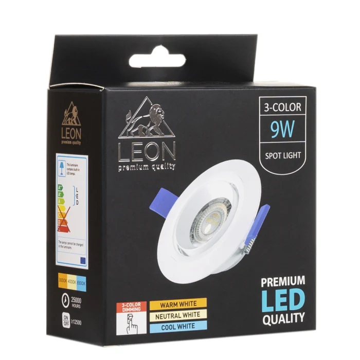 Встраиваемый светильник Leon LE-SPR-9W 3000K&4000К&6500K