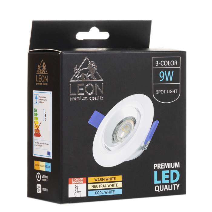 Встраиваемый светильник Leon LE-SPR-9W 3000K&4000К&6500K