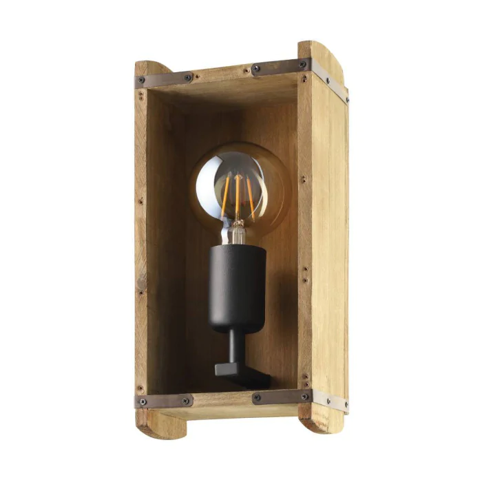 Бра WOOTTON, 1Х40W, E27, L145, H270, A115, сталь/дерево, черный/коричневый EGLO 43593