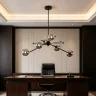 Люстра на штанге Delight Collection 9303P-6 black/smoky