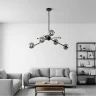 Люстра на штанге Delight Collection 9303P-6 black/smoky