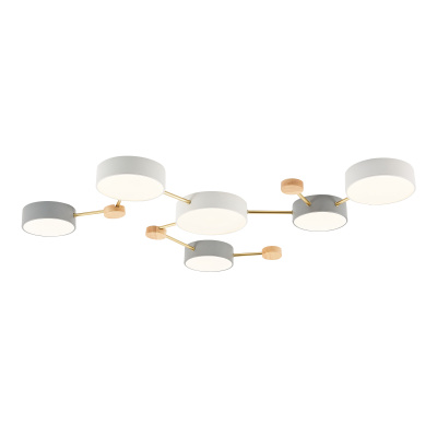 Светильник потолочный Золотистый, Светлое дерево/Белый, Серый LED 6*15W 4000K SLE600102-06