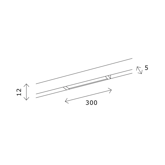 Магнитный трековый светильник Черный LED 1*5W 4000K 360Lm Ra>80 100 IP20 L300xW5xH12 24 ST667.446.05