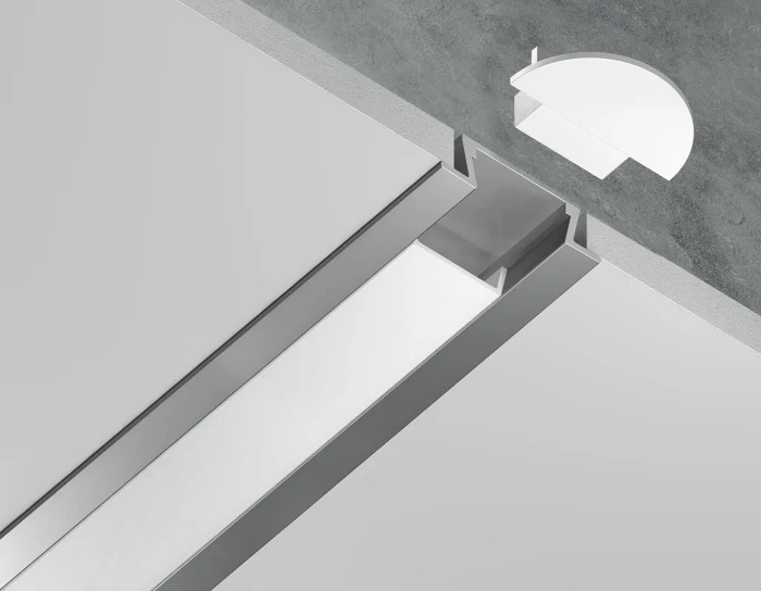 Алюминиевый профиль встраиваемый 21.5*6.8 для светодиодной ленты до 11мм Ambrella light GP1001AL